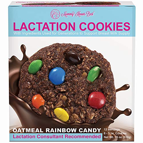 Product Cover Lactation Cookies - Rainbow Candy - Breastfeeding Supplement to Support Mothers Breast Milk Supply Increase - with Brewers Yeast Powder, 100% Fenugreek Free (6 XL Bakery Size Cookies/12 Servings)...