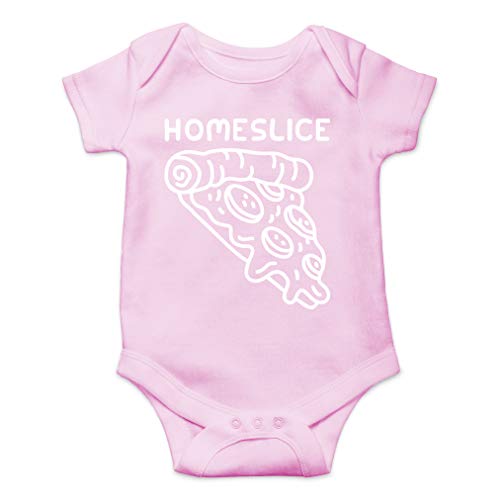 Product Cover AW Fashions Homeslice - Humorous Hipster Language - Pizza and Food Lovers - Cute One-Piece Infant Baby Bodysuit (6 Months, Pink)