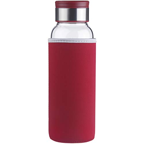 Product Cover Life4u Eco-Friendly Borosilicate Glass Water Bottle with Neoprene Sleeve BPA Free 32 oz（Wine Red