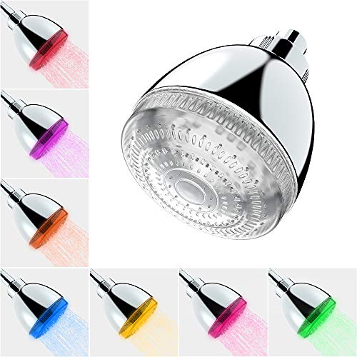 Product Cover Milky House LED Shower Head, 7 Color Flash Light Automatically Changing LED Fixed ShowerHead for Bathroom