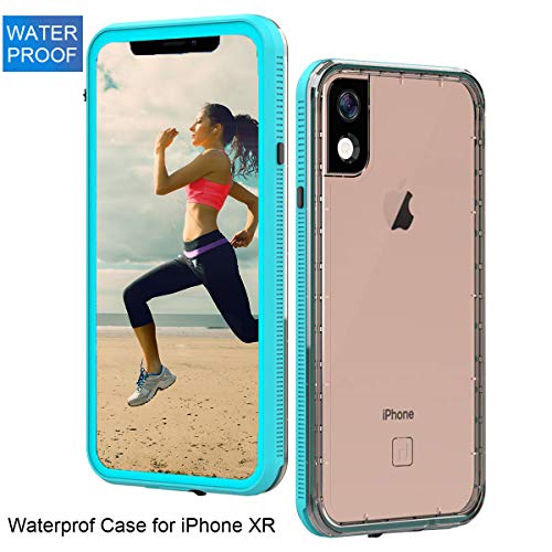 Product Cover YOFRE iPhone XR Waterproof Phone Case, iPhone XR Full Body Shock Protect Case with Built-in Touch Sensitive Anti-Scratch Screen Protector, Thin and Clear Water Shock Drop Proof Phone Case, Blue
