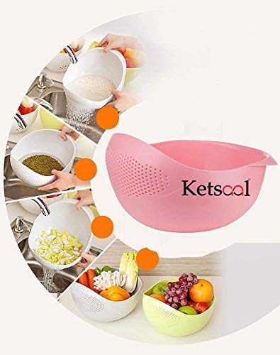 Product Cover KETSAAL Pack of 1 Rice, Fruits,Vegetable,Noodles,Pasta,Washing Bowl & Strainer-Perfect Size for Storing and Straining