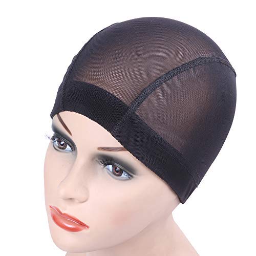 Product Cover Black Mesh Cap for Making Wigs Stretchable Hairnets with Wide Elastic Band 2 pcs/lot (Mesh Caps M)