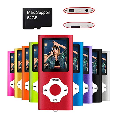 Product Cover MYMAHDI - Digital, Compact and Portable MP3 / MP4 Player (Max Support 64 GB Micro SD Card) with Photo Viewer, E-Book Reader and Voice Recorder and FM Radio Video Movie in Red