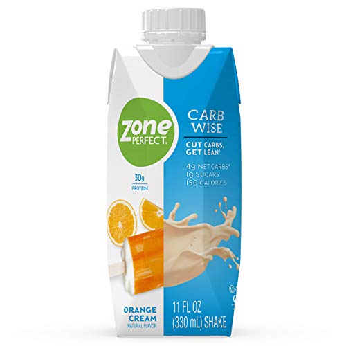 Product Cover ZonePerfect Carb Wise High-Protein Shakes, Orange Cream Flavor, for A Low Carb Lifestyle, with 30g Protein, 11 fl oz, 12 Count