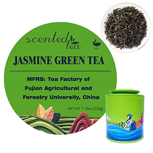 Product Cover CJXWJ Tradition Jasmine Green Tea Bags, Loose Leaf with Real Jasmine Blossom(220g/30Bags). Honor Produced by University of FuJian Agricultural&Forestry, The Original Jasmine Tea From Legend Tea Maker.