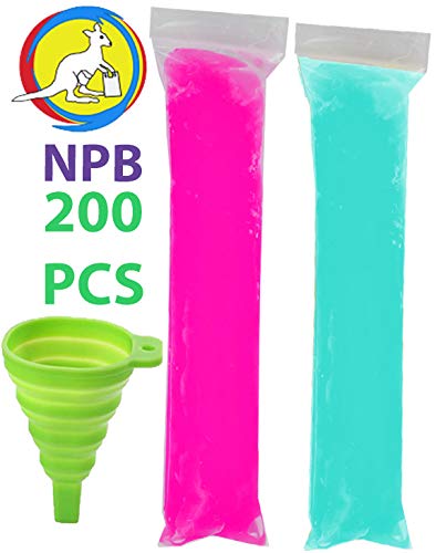 Product Cover 200 pcs Ice Popsicle Bags bpa Free/1 Funnel Included/Freeze pops and ice Candy or Yogurt/Bolsa para Bolis/Ice Candy Mold Bags (2