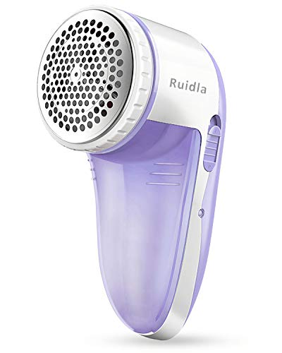 Product Cover Ruidla Fabric Shaver Defuzzer, Electric Lint Remover, Rechargeable Sweater Shaver with Replaceable Stainless Steel 3-Blades, Dual Protection, Removable Bin, Easy Remove Fuzz, Lint, Pills, Bobbles