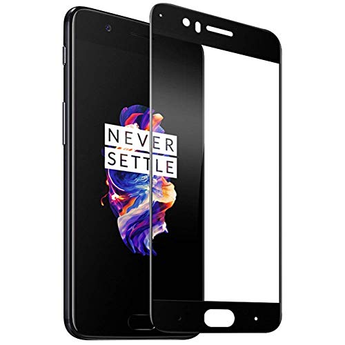Product Cover Aeidess 6D Tempered Glass for OnePlus 5 (Black) Edge to Edge Full Screen Coverage with Precisely-Engineered 6d Tempered Glass Screen Protector Provides a Crisp Viewing Experience Black