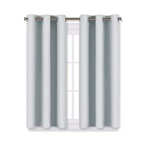 Product Cover NICETOWN Room Darkening Draperies Curtains Panels, Window Treatment Thermal Insulated Grommet Room Darkening Curtains/Drapes for Bedroom (2 Panels,29 by 45,Platinum-Greyish White)