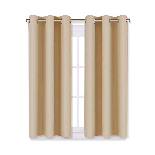 Product Cover NICETOWN Room Darkening Curtain Panels for Living Room, Thermal Insulated Grommet Room Darkening Draperies/Drapes for Window (Biscotti Beige, 2 Panels, W29 x L45 -Inch)