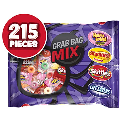 Product Cover STARBURST, SKITTLES, LIFE SAVERS & HUBBA BUBBA Halloween Candy Fun Size Variety Mix, 82.98 Ounce 215 Count