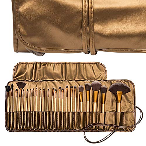 Product Cover MISS & MAM Professional Makeup Brush Set 24 Pcs, Makeup Brushes for Women & Girls, Eyeliner, Eye Shadow, Eye Brow, Premium Wooden Handles with Pouch Case