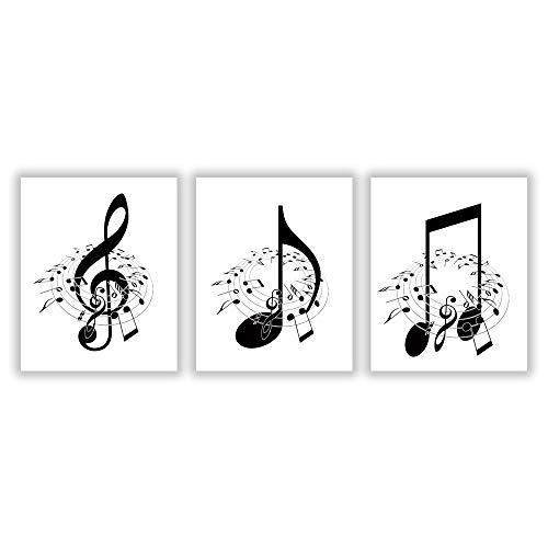 Product Cover HLNIUC Minimalist Music Notes Wall Art Poster Print Set of 3 (10