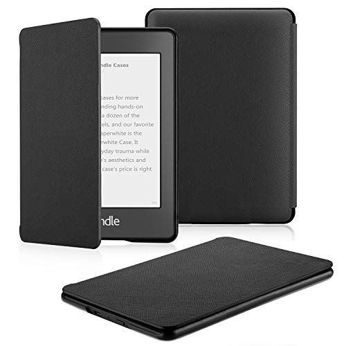 Product Cover OMOTON Kindle Paperwhite Case (10th Generation-2018), Smart Shell Cover with Auto Sleep Wake Feature for Kindle Paperwhite 10th Gen 2018 Released,Black
