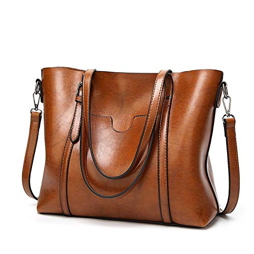 Product Cover FADPRO Women Retro Tote Bags Top Handle Satchel Handbags Faux Leather Shoulder Zipper Vintage Purse