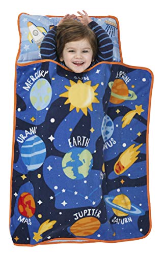 Product Cover Baby Boom Explore Planets & Outer Space - Kids Nap Mat Set - Includes Pillow and Fleece Blanket - Great for Kids Sleeping at Daycare, Preschool, or Kindergarten - Fits Napping Toddlers or Children