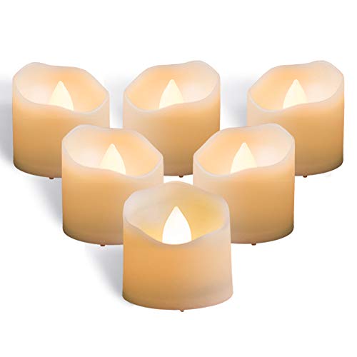 Product Cover Homemory Timer Tea Lights Bulk, Set of 12 Warm White Flameless Candles, Flickering Battery Operated LED Tealights Candles, 1.57'' D x 1.37'' H, Ideal for Valentine's Day Decor, Pumpkin Lantern
