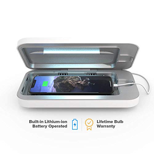 Product Cover PhoneSoap Go Battery-Powered Smartphone Sanitizer & Portable Charger | Patented & Clinically Proven UV Light Disinfector | (White)