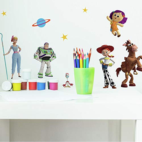 Product Cover RoomMates Toy Story 4 Peel and Stick Wall Decals, green, blue, yellow - RMK4008SCS