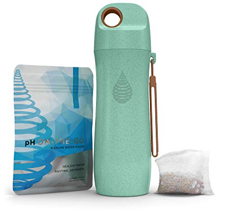 Product Cover pH Conscious Filtered Water Bottle - Alkaline Water Filter Ionizer - Filtering Purifier Bottle - Made from Wheat Straw- Increase pH, Reduce Fluoride, Remove Heavy Metals & Chlorine, 16oz, 450ml