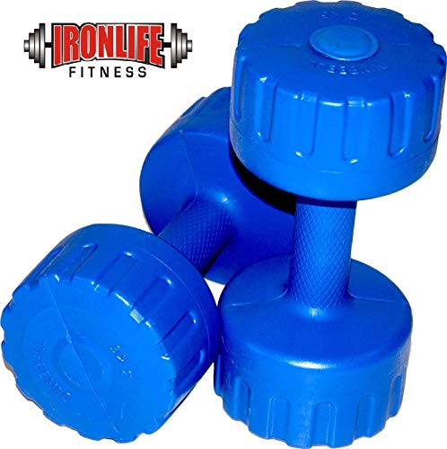 Product Cover IRONLIFE FITNESS 2 KG X 2 PVC Dumbbells Weights Fitness Home Gym Exercise Barbell (Pack of 2) Light Heavy for Women & Men's Dumbbell (2X2)