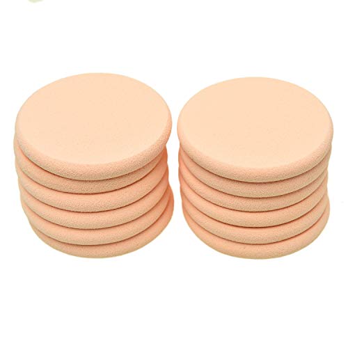Product Cover Monrocco 12PC/Set Women's Round Soft Makeup Beauty Eye Face Foundation Blender Facial Smooth Powder Puff Cosmetics Blush Applicators Sponges Use for Dry and Wet