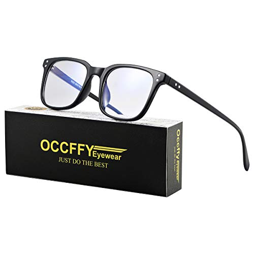 Product Cover Occffy Blue Light Filter Computer Glasses for UV Blocking Anti Eyestrain Gaming Glasses Anti-Glare Blocker Eyewear Protection for Men Women 5025 (Black)