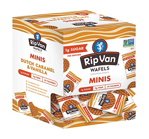 Product Cover Rip Van Wafels Rip Van Wafels Non-GMO, Low Calorie & Low Sugar Snack Wafels, Dutch Caramel & Vanilla, 32Count