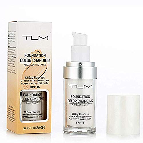 Product Cover TLM Colour Changing Foundation,Concealer Cover Cream, TLM Flawless Colour Changing Warm Skin Tone Face Makeup Liquid Foundation Makeup Base Nude Face Moisturizing (1 Pack)