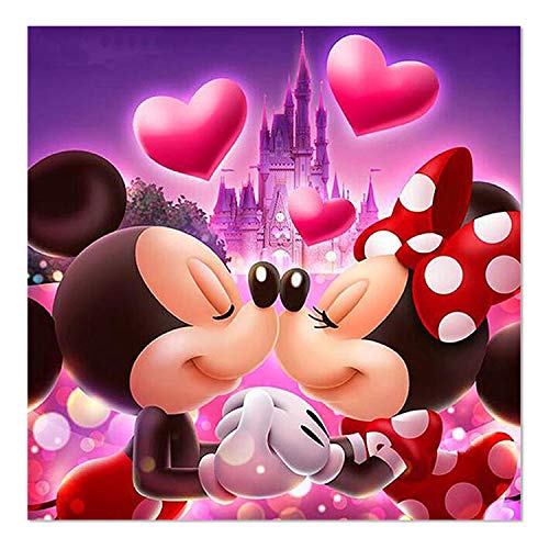 Product Cover SuperDecor 5D Diamond Painting for Adults Full Drill Cute Mice Kiss Love Pattern Diamond Embroidery Paintings Art DIY by Number Kits Home Wall Decor 12x12 Inch
