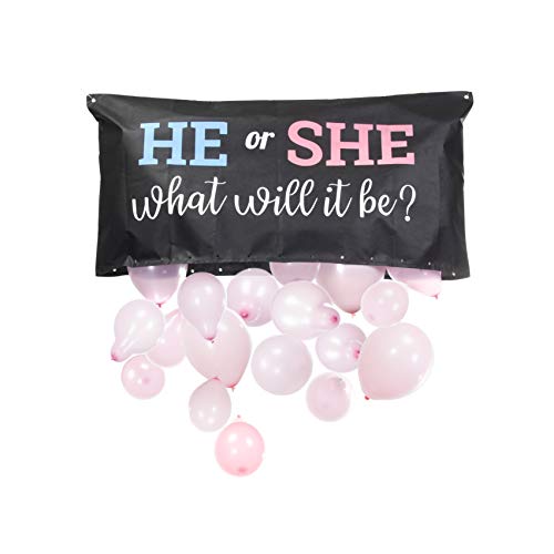 Product Cover Pop Fizz Designs | Gender Reveal Balloon Drop Bag | He or She, What Will it Be?