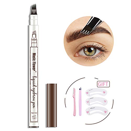 Product Cover Eyebrow Tattoo Pen- Waterproof Microblading Eyebrow Pencil with a Micro-Fork Tip Applicator Creates Natural Looking Brows Effortlessly