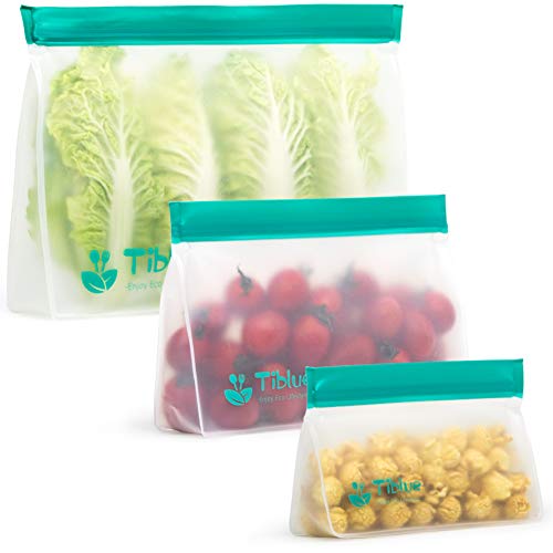Product Cover Reusable Storage Bag - 3 Pack Stand-UP Freezer Bag (1 Reusable Sandwich Bag +1 Reusable Snack Bag + 1 Reusable Half Gallon Bag) - Leakproof Ziplock Lunch Bag for Food Storage BPA Free ECO
