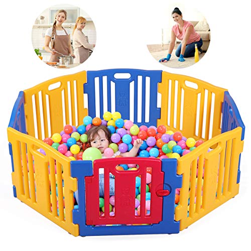 Product Cover Baby Playpen 8 Panel Kids Safety Play Center Yard Home Indoor Outdoor Fence New