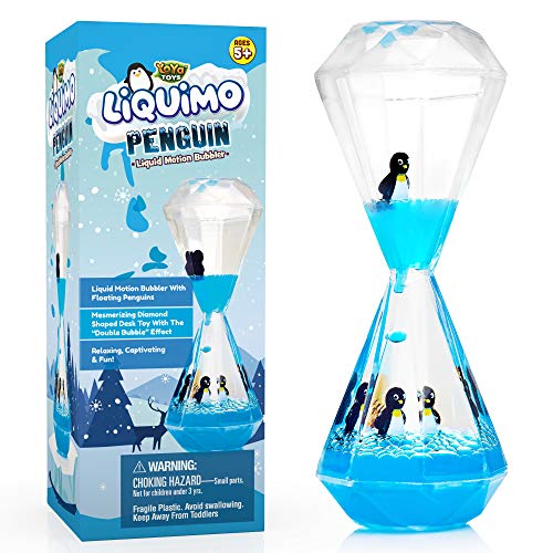 Product Cover YoYa Toys Liquimo Penguin - Liquid Motion Bubbler for Kids and Adults - Penguin Theme - Satisfying Sensory Toys for Stress and Anxiety Relief - Fidget Toy Can Be Used as a Colorful Kitchen Timer