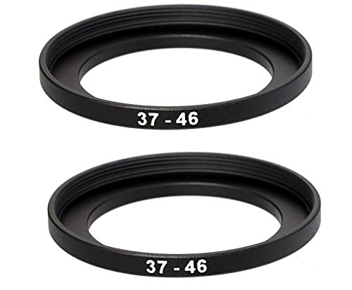 Product Cover (2 Packs) 37-46MM Step-Up Ring Adapter, 37mm to 46mm Step Up Filter Ring, 37mm Male 46mm Female Stepping Up Ring for DSLR Camera Lens and ND UV CPL Infrared Filters