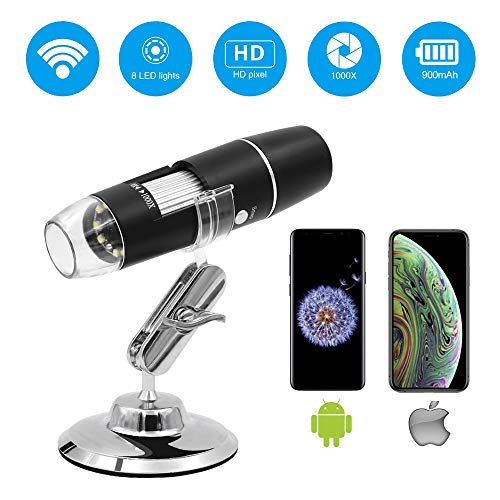 Product Cover Wireless Digital Microscope,Leanking 0X-1000X Zoom Pocket Size Handheld Microscope for iPhone Android, iPad