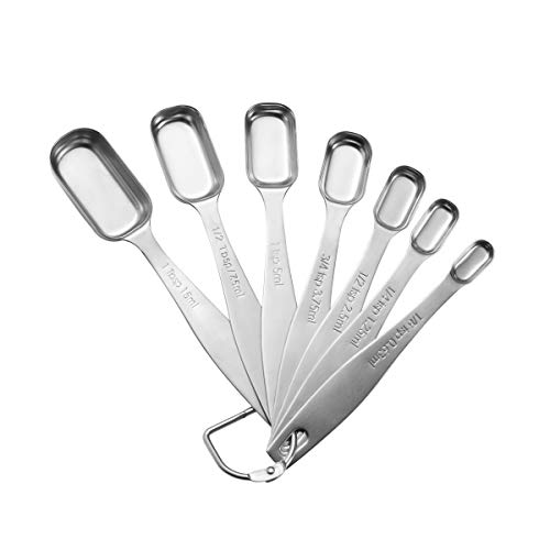 Product Cover KitchVit Nodland Measuring Spoons, Stainless Steel Metal Spoons Set for Dry or Liquid, Set of 7...
