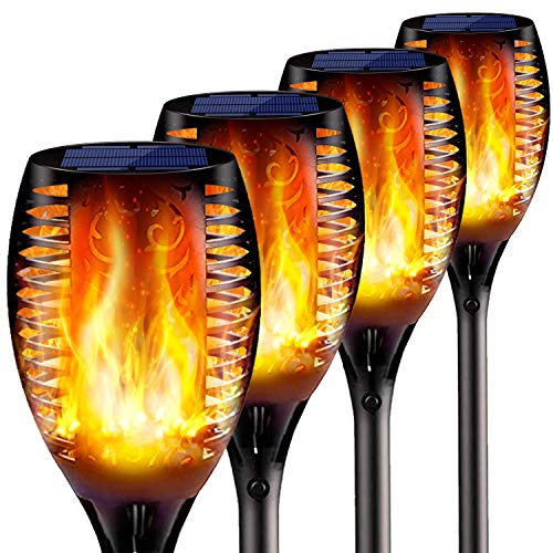 Product Cover 4PCs Solar Torch Lights Outdoor, 43 inch 96 LED, Waterproof Landscape Garden Pathway Light with Vivid Dancing Flickering Flames, with Auto On/Off Dusk to Dawn, for Christmas Lights Decoration