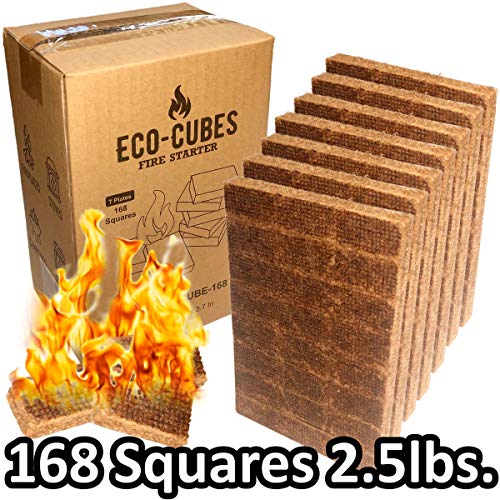 Product Cover EasyGo Product Eco Cubes - Fire Starter Squares - Great Lighter for Chimney, Charcoal Grill, Fireplace, Campfire, Pellet Stove, Wood Stove (Qty168)