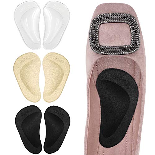Product Cover Dr. Foot's Arch Support Shoe Inserts for Flat Feet, Gel Arch Pads for Plantar Fasciitis, Adhesive Insoles for Relieve Pain for Women and Men (3 Colors - 3 Pairs)