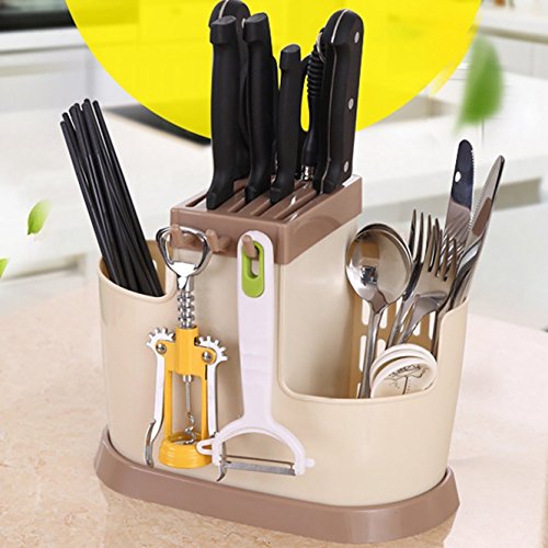 Product Cover SHOPPOSTREET Multi Functional Kitchen Utensil Stand Kitchen Spoon, Knife and Cutlery Organizer Self Draining Basket for Kitchen Cutlery Storage Box Cutlery Holder Rack (Multicolor)