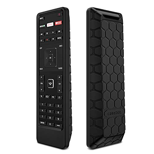 Product Cover Fintie Remote Case for Vizio XRT122 Smart TV Remote, Casebot (Honey Comb) Lightweight Anti-Slip Shockproof Silicone Cover for Vizio XRT122 LCD LED TV Remote Controller, Black
