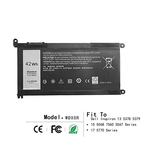 Product Cover 42Wh WDX0R Laptop Battery for DELL Inspiron 13 5368 5378 5379 7368 7378 15 5565 5567 5568 5578 7560 7570 7579 7569 P58F Series Notebook Battery Fits FC92N 3CRH3 T2JX4 CYMGM