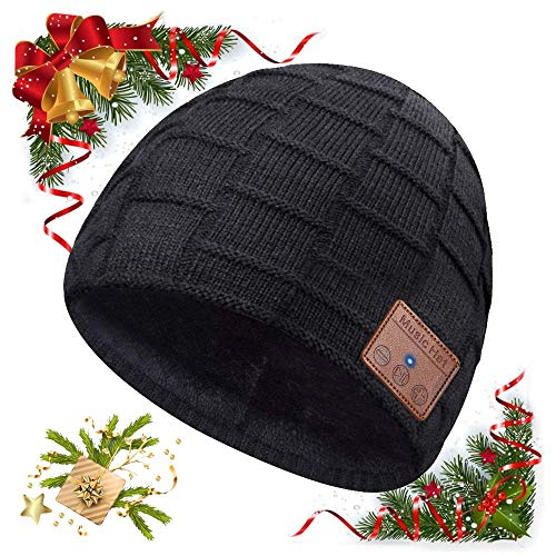 Product Cover Bluetooth Beanie, Mens Gifts, Wireless Bluetooth Hat, Gift for Men Women, Knit Music Hat with Bluetooth 5.0, Dual Layer, Washable, Fit for Outdoor Sports, Gifts Christmas Birthday Thanksgiving Day