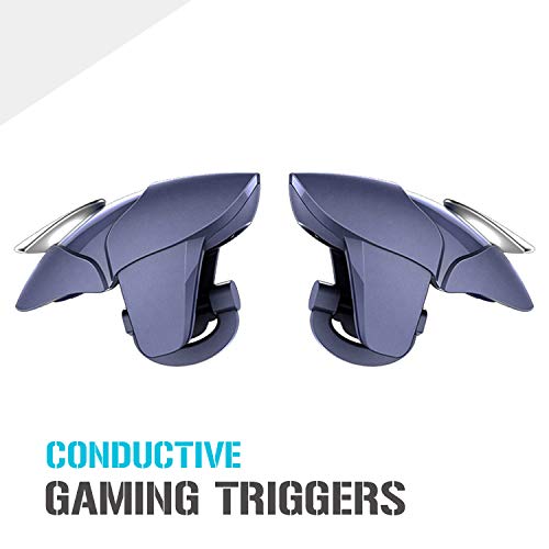 Product Cover SpinBot BattleMods Conductive Mobile Gaming Triggers for PUBG Mobile-L1R1- Supports for All Android and iOS Phones-1 Pair-(Midnight Blue)