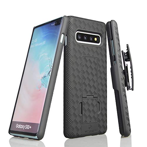 Product Cover WizGear Samsung Galaxy S10 Holster, Shell Holster Combo Case for Samsung Galaxy S10 Holster with Kick-Stand and Belt Clip (Not for S10 Plus)
