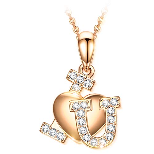 Product Cover J.NINA Valentines Gifts for Her Women Jewelry Rose Gold Heart Necklaces for Women Girlfriend Her Mom Birthday Gifts for Wife Daughter Anniversary Valentines Gifts for Women Ladies Mother Fine Jewelry
