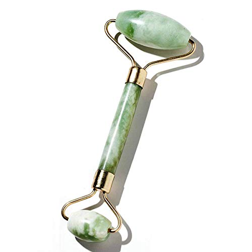 Product Cover Jade Roller - Necessary for Every Woman, Beauty Jade Facial Skin Roller - Anti Face Eyes Neck Body Winkles -100% Natural Jade Stone (Light Green)